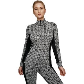 Kari Traa Rose Half Zip Women's Base Layer Top - 100% Merino Wool Fitted Long Sleeve Knit Thermal Shirt, Sage, Large in Kuwait