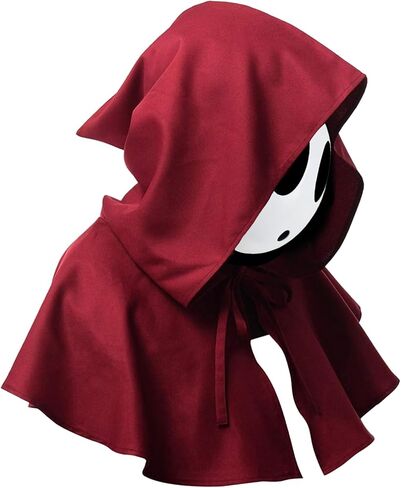 2Pcs Shy Guy Mask With Cloak - White Dream Anime Halloween Costume Cosplay Props Accessories in Kuwait