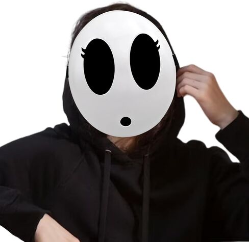 2Pcs Shy Guy Mask With Cloak - White Dream Anime Halloween Costume Cosplay Props Accessories in Kuwait