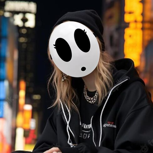2Pcs Shy Guy Mask With Cloak - White Dream Anime Halloween Costume Cosplay Props Accessories in Kuwait