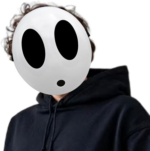 2Pcs Shy Guy Mask With Cloak - White Dream Anime Halloween Costume Cosplay Props Accessories in Kuwait