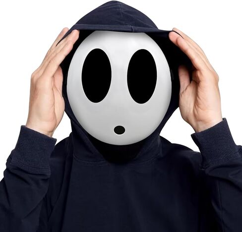 2Pcs Shy Guy Mask With Cloak - White Dream Anime Halloween Costume Cosplay Props Accessories in Kuwait