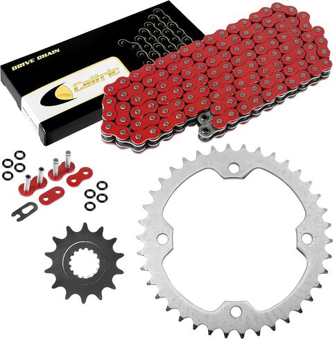 Caltric Red O-Ring Drive Chain & Sprockets متوافقة مع Yamaha Raptor 700 YFM700R YFM-700R SE 2010 2013 in Kuwait