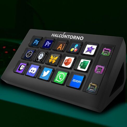 HALCONTORNO Stream Dock N3E - Steam Deck with 3 Knobs for PC Mac, Wired Live Streaming Controller for Content Creators Gamers, Programmable Macro Keyboard, Gaming Setup Accessories, OBS Studio YouTube in Kuwait