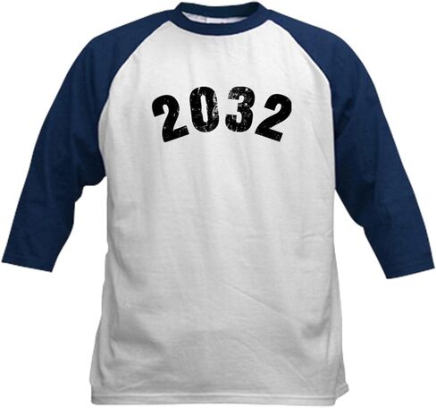 CafePress 2032 Year Vintage Baseball Jersey Kids Cotton Baseball Jersey, 3/4 Raglan Sleeve Shirt in Saudi Arabia
