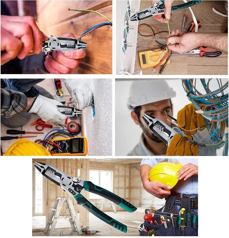 مقصات أسلاك الألياف الضوئية ذات 3 فتحات مقاس 6 بوصات، تأتي مع 4 أحجام لفتحات تجريد الكابلات ومفتاح تعديل صغير، أداة تعرية ألياف دقيقة/أدوات بصرية للتركيب والكهربائيين in Kuwait