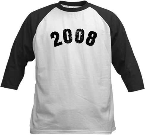 Cafepress 2008 سنة عتيقة البيسبول Jersey Kids Cotton Baseball Jersey ، 3/4 Raglan Sleeve Shirt in Saudi Arabia