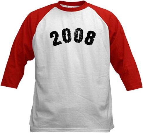 CafePress 2008 Year Vintage Baseball Jersey Kids Cotton Baseball Jersey, 3/4 Raglan Sleeve Shirt in Saudi Arabia