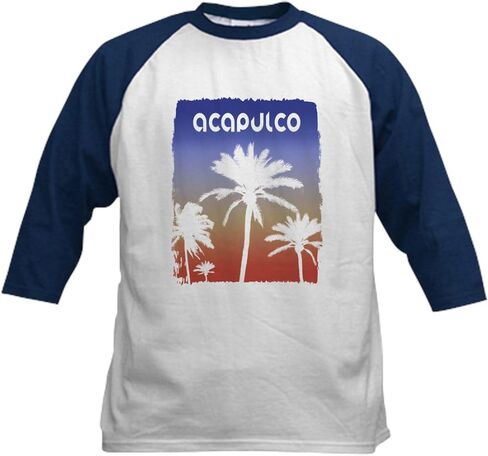Cafepress Acapulco Mexico Sunset Vacation So Baseball Jersey Kids Cotton Baseball Jersey ، 3/4 Raglan Sleeve Shirt in Saudi Arabia