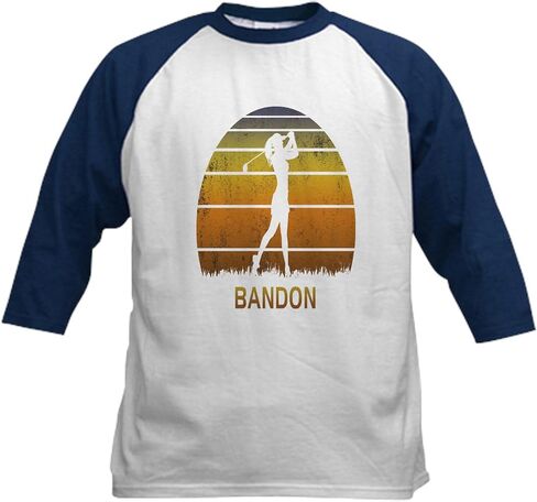 CafePress Retro Bandon Women's Golf Golf Baseball Jersey Kids Cotton Baseball Jersey, 3/4 Raglan Sleeve Shirt in Saudi Arabia