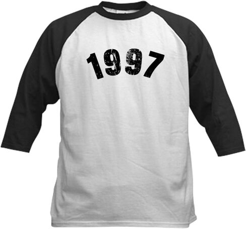 Cafepress 1997 year vintage Baseball Jersey Kids Cotton Baseball Jersey ، 3/4 Raglan Sleeve Shirt in Kuwait