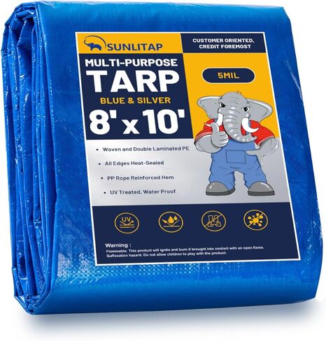 غطاء قماش القنب مقاس 20 × 30 قدمًا، قماش بولي مقاوم للماء مع حلقات معدنية، حواف معززة، مقاوم للأشعة فوق البنفسجية، مقاوم للتمزق والتمزق، قماش القنب متعدد الأغراض للسيارات والقوارب والسقف والتخييم (أخضر/بني) in Saudi Arabia