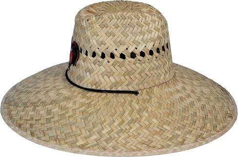 TOP HEADWEAR Ultra 5" Wide Brim Straw Sun Hat w/Rooster Patch Natural in Saudi Arabia