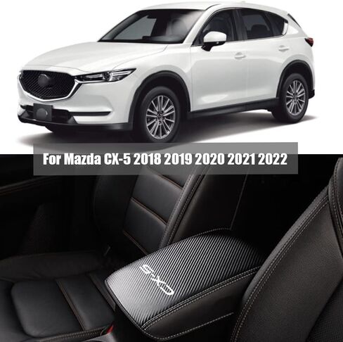 BOYOUS Car Armrest Cover Waterproof Center Console Pad Covers Scratch Resistance Full Protection Console Leather Arm Rest Protector fit for Mazda CX-5 2018-2025（Carbon Fiber） in Kuwait