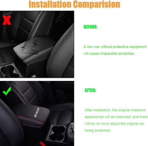 BOYOUS Car Armrest Cover Waterproof Center Console Pad Covers Scratch Resistance Full Protection Console Leather Arm Rest Protector fit for Mazda CX-5 2018-2025（Carbon Fiber） in Kuwait
