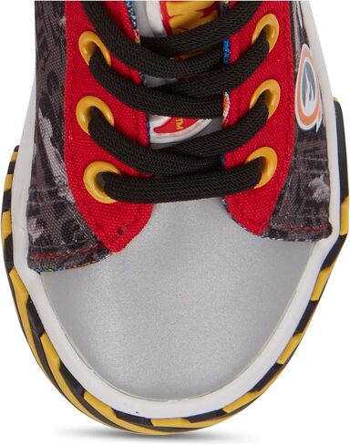 Hot Wheels Toddler Boy Sneakers - Cars, Trucks, Tracks and Engines - Checkered Flag Race Car Lace Up Kids Sneakers in Saudi Arabia