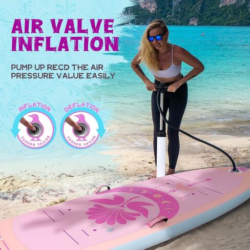 Tuxedo Sailor Inflatable Stand Up Paddle Board Inflatable SUP 10'6"×33"×6" Stand Up Paddle Board for All Skill Levels Included with Board, Paddle, Pump, Fins, Backpack in Kuwait