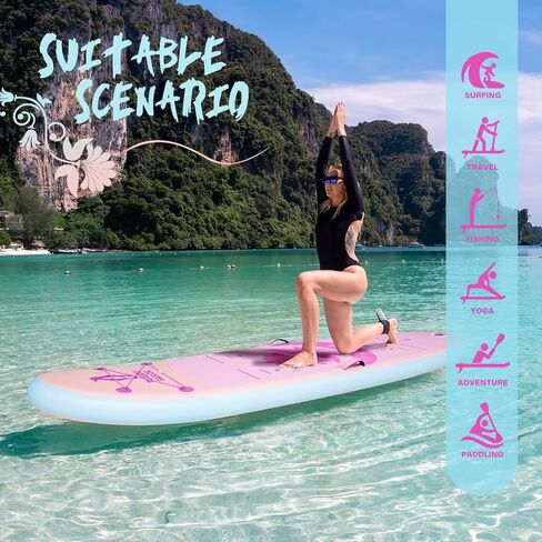 Tuxedo Sailor Inflatable Stand Up Paddle Board Inflatable SUP 10'6"×33"×6" Stand Up Paddle Board for All Skill Levels Included with Board, Paddle, Pump, Fins, Backpack in Kuwait