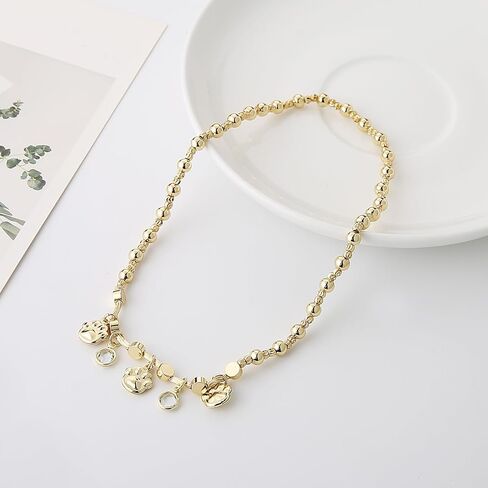 HZMAN Gold Bracelets for Women 14K Gold Beaded Bracelets Stackable Bracelets for Women Layer Charm Bracelet in Saudi Arabia