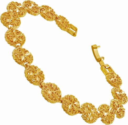 المجوهرات مدى الحياة للنساء الذهبي Anklet 24K REAL GOLD PLACK CUT BEACH Charm Charm Charm Charm in Kuwait