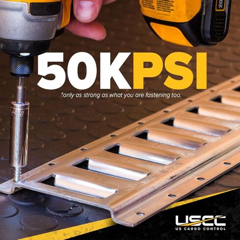مسار مكافحة البضائع الأمريكية ، مصنوعة في الولايات المتحدة الأمريكية ، 12 Gauge Steel 5 قدم مجلفن E-Track Rail (5 عبوات) قضبان etrack الأفقية للمقطورات ، والكراجات ، وشاحنات الشحن ، وقوة كسر 6000 رطل لكل فتحة E-Track in Saudi Arabia