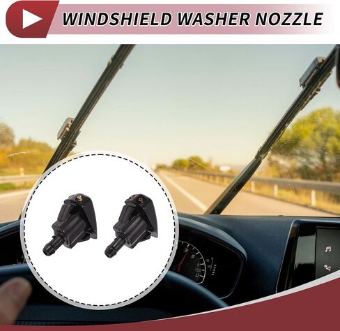 فوهة غسالة من الزجاج الأمامي 2PCS لتويوتا T100 1993-1998 لـ LEXUS LX470 2001-2007 فوهات رذاذ الزجاج الأمامي الأمامي ممسحة رذاذ الغسالة رقم 8538112060 بلاستيك أسود in Saudi Arabia