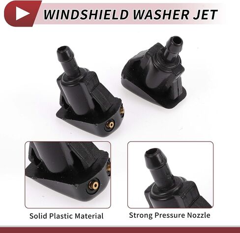 فوهة غسالة من الزجاج الأمامي 2PCS لتويوتا T100 1993-1998 لـ LEXUS LX470 2001-2007 فوهات رذاذ الزجاج الأمامي الأمامي ممسحة رذاذ الغسالة رقم 8538112060 بلاستيك أسود in Saudi Arabia