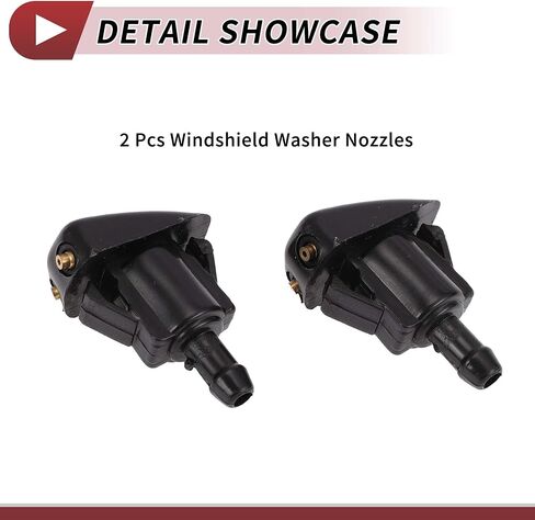 فوهة غسالة من الزجاج الأمامي 2PCS لتويوتا T100 1993-1998 لـ LEXUS LX470 2001-2007 فوهات رذاذ الزجاج الأمامي الأمامي ممسحة رذاذ الغسالة رقم 8538112060 بلاستيك أسود in Saudi Arabia