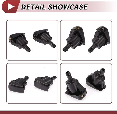 فوهة غسالة من الزجاج الأمامي 2PCS لتويوتا T100 1993-1998 لـ LEXUS LX470 2001-2007 فوهات رذاذ الزجاج الأمامي الأمامي ممسحة رذاذ الغسالة رقم 8538112060 بلاستيك أسود in Saudi Arabia