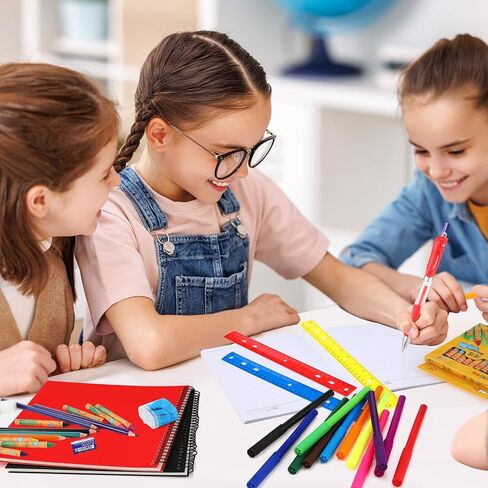6 Set School Supply Kit 88 Pcs Back to School Supplies for Students School Essential Supplies Bundle Kit Include Pencil Notebook Ruler Glue Scissor Sticky Note Eraser Pencil Sharpener in Saudi Arabia