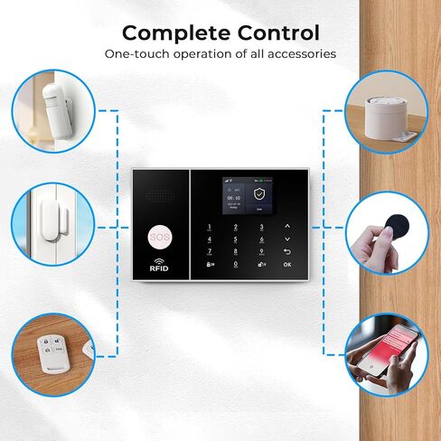 نظام إنذار الأمان 99+3 Zone Auto Dial WiFi+GSM/4G Home Brglar Security Wireless GSM Alarm System Convect Sensor Trotect Remote ، تطبيق Smart Life Tuya ، لا توجد رسوم شهرية in Kuwait