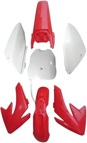 Plastic Fenders For CRF70 CRF 70 | Dirt Bike Replacement Plastic Kit Body Parts (Red&White) in Saudi Arabia