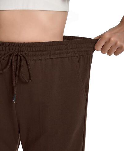 Auriviz Womens Sweat Shorts Loose Comfy Long Drawstring Lounge Bermuda Shorts with 3 Pockets in Saudi Arabia