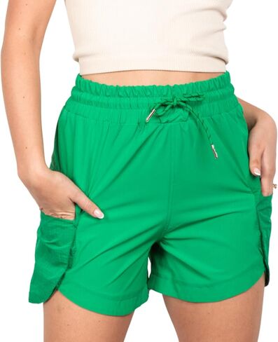 Women’s Elastic Waist Activewear Cargo Shorts with Side Pockets in Saudi Arabia