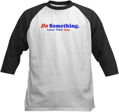 CafePress Do Something Kids Baseball Tee Kids Cotton Baseball Jersey, 3/4 Raglan Sleeve Shirt in Saudi Arabia