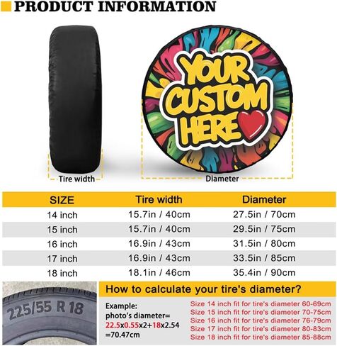 Starry Night Spare Tire Cover, Personalized Spare Tire Cover PU Leather, Weatherproof Wheel Cover Universal Size Fit for SUV Truck Trailer Camper RV (15 Inch for Diameter 27.6"-29.5") in Kuwait
