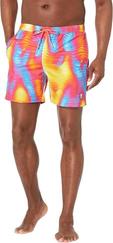 Psycho Bunny Montgomery All Over Print Swim Trunks Paradise Pink XL in Saudi Arabia