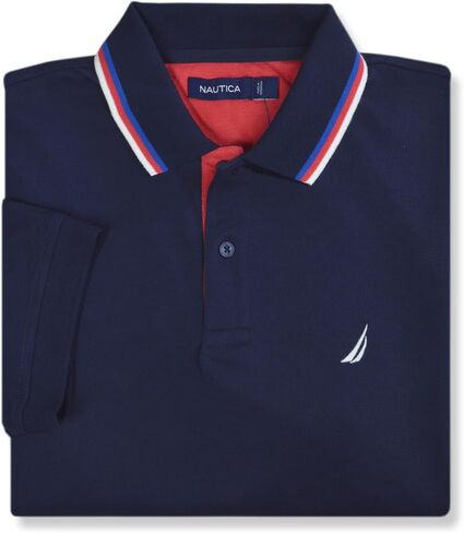 Nautica Mens Classic Fit Cotton Blend Smooth Mesh Performance Polo Shirt, in Saudi Arabia