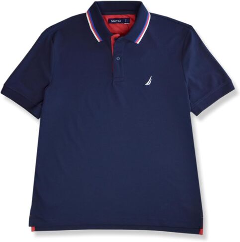 Nautica Mens Classic Fit Cotton Blend Smooth Mesh Performance Polo Shirt, in Saudi Arabia