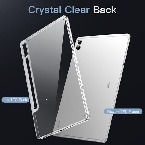 JETech Clear Case for Samsung Galaxy Tab S9 11-Inch, Anti-Yellowing Transparent Shockproof Slim Tablet Cover with Hard PC Back and Soft TPU Bumper, Support S Pen Wireless Charging (Clear) in Kuwait