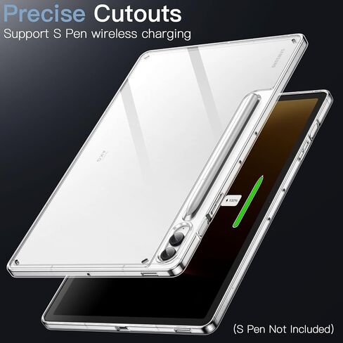JETech Clear Case for Samsung Galaxy Tab S9 11-Inch, Anti-Yellowing Transparent Shockproof Slim Tablet Cover with Hard PC Back and Soft TPU Bumper, Support S Pen Wireless Charging (Clear) in Kuwait