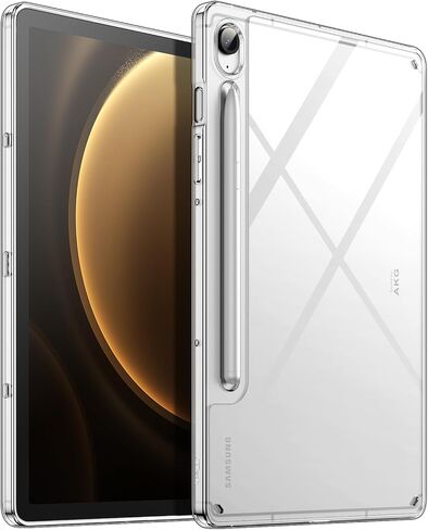 JETech Clear Case for Samsung Galaxy Tab S9 11-Inch, Anti-Yellowing Transparent Shockproof Slim Tablet Cover with Hard PC Back and Soft TPU Bumper, Support S Pen Wireless Charging (Clear) in Kuwait
