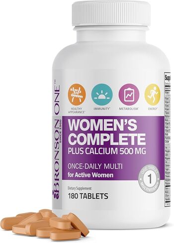 Bronson One Daily's Complete MultiMineral's MultiMineral Multi مرة واحدة يوميًا للنساء النشطات ، 180 قرصًا in Saudi Arabia