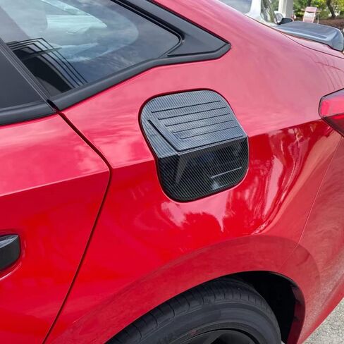 Gas Cap Sticker Abs Carbon Fiber Black Fuel Filler Tank Door Cover Compatible with Honda Civic 11th Gen 2022-2023 Fuel Tank Filler Cap Gas Tank Lid Door Cover in Saudi Arabia
