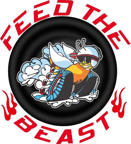 TOOLEPIC for Dodge Challenger Accessories-Gas Tank Door Cover Overlay with Feed The Beast Stylish Design,Unique Car Accessory Perfect for Customization [Gas Tank Cover Not Included] in Kuwait