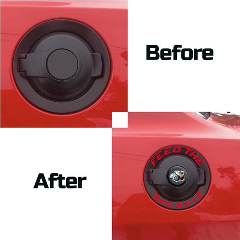 TOOLEPIC for Dodge Challenger Accessories-Gas Tank Door Cover Overlay with Feed The Beast Stylish Design,Unique Car Accessory Perfect for Customization [Gas Tank Cover Not Included] in Kuwait