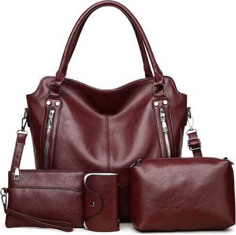2E-Youth Proses for Women Large Tote Women Women Handbag مجموعة Faux Hobo Crossbody Bag 4pcs in Kuwait
