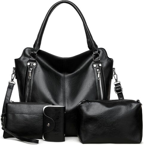 2E-Youth Proses for Women Large Tote Women Women Handbag مجموعة Faux Hobo Crossbody Bag 4pcs in Kuwait