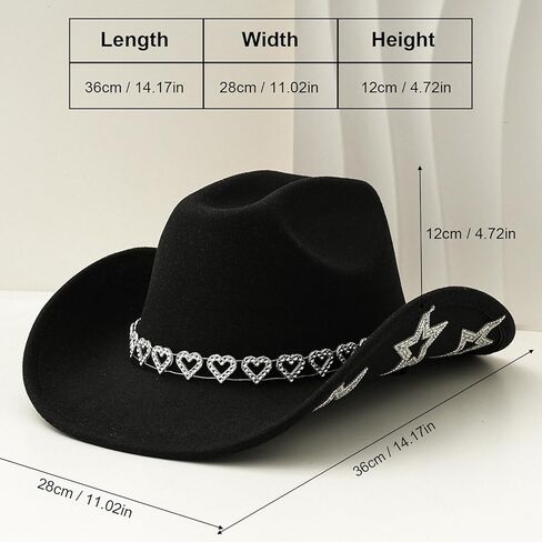 قبعة رعاة رعاة رعاة البقر الراقية للنساء قبعة رعاة البقر الغربية مع نجمة للسيدات in Kuwait