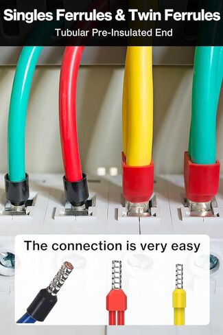 Lytool Double Wire Ferrule Kit 8-22 AWG, 750Pcs Dual Bootlace Ferrule Kit Wire Ferrules Twin Ferrules Connectors Wire Terminal Connector, Insulated Cord Pin End Terminal Great Assortment Ferrules Kit in Kuwait